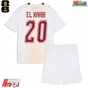 Marruecos Ayoub El Kaabi #20 Segunda Equipación Niños Mundial 2026 Manga Corta (+ Pantalones cortos)